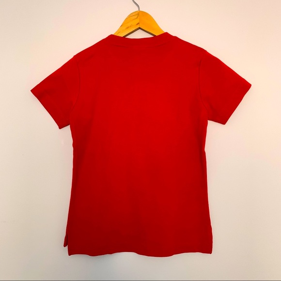 Summer Casual Y2K 90's Tomboy Round Neck Short Sleeve Shirt Top Tee in Red (L) - Picture 4 of 5